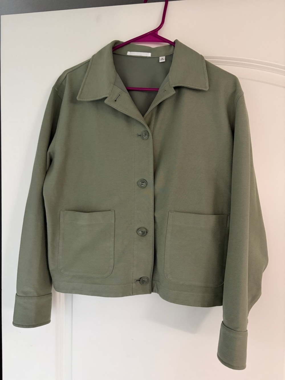Olive Green Women's Button-Up Jacket Uniqlo